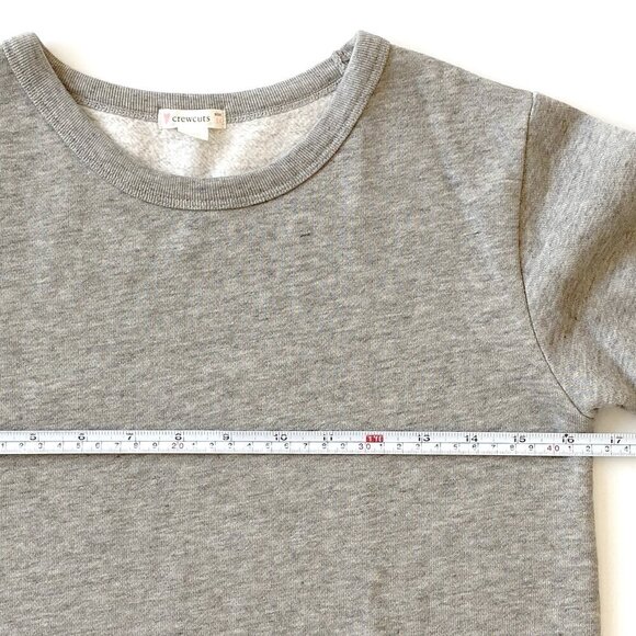 J.Crew Crewcuts Girls Size 14 Mixed Media Sweatshirt Pleated Hem 3/4 Sleeve Gray - Picture 10 of 10